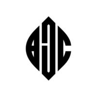 bjc cirkel letter logo ontwerp met cirkel en ellipsvorm. bjc ellipsletters met typografische stijl. de drie initialen vormen een cirkellogo. bjc cirkel embleem abstracte monogram brief mark vector. vector