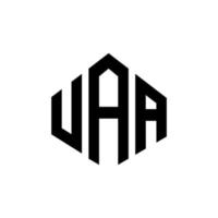 uaa letter logo-ontwerp met veelhoekvorm. uaa logo-ontwerp met veelhoek en kubusvorm. uaa zeshoek vector logo sjabloon witte en zwarte kleuren. uaa-monogram, bedrijfs- en onroerendgoedlogo.