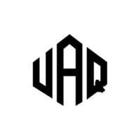 uaq letter logo-ontwerp met veelhoekvorm. uaq veelhoek en kubusvorm logo-ontwerp. uaq zeshoek vector logo sjabloon witte en zwarte kleuren. uaq-monogram, bedrijfs- en onroerendgoedlogo.