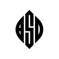 bso cirkel letter logo ontwerp met cirkel en ellipsvorm. bso ellipsletters met typografische stijl. de drie initialen vormen een cirkellogo. bso cirkel embleem abstracte monogram brief mark vector. vector