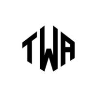 twa letter logo-ontwerp met veelhoekvorm. twa veelhoek en kubusvorm logo-ontwerp. twa zeshoek vector logo sjabloon witte en zwarte kleuren. twa-monogram, bedrijfs- en onroerendgoedlogo.