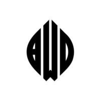 bwd cirkel letter logo ontwerp met cirkel en ellipsvorm. bwd ellipsletters met typografische stijl. de drie initialen vormen een cirkellogo. bwd cirkel embleem abstracte monogram brief mark vector. vector