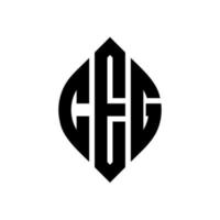 ceg cirkel brief logo ontwerp met cirkel en ellipsvorm. ceg-ellipsletters met typografische stijl. de drie initialen vormen een cirkellogo. ceg cirkel embleem abstracte monogram brief mark vector. vector