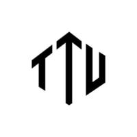 ttu letter logo-ontwerp met veelhoekvorm. ttu veelhoek en kubusvorm logo-ontwerp. ttu zeshoek vector logo sjabloon witte en zwarte kleuren. ttu-monogram, bedrijfs- en onroerendgoedlogo.