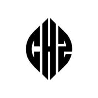 chz cirkel letter logo-ontwerp met cirkel en ellipsvorm. chz ellipsletters met typografische stijl. de drie initialen vormen een cirkellogo. chz cirkel embleem abstracte monogram brief mark vector. vector