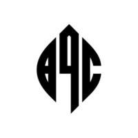 bqc cirkel letter logo ontwerp met cirkel en ellipsvorm. bqc ellipsletters met typografische stijl. de drie initialen vormen een cirkellogo. bqc cirkel embleem abstracte monogram brief mark vector. vector
