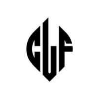 clf cirkel letter logo ontwerp met cirkel en ellipsvorm. clf ellipsletters met typografische stijl. de drie initialen vormen een cirkellogo. clf cirkel embleem abstracte monogram brief mark vector. vector