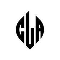 cla cirkel letter logo ontwerp met cirkel en ellipsvorm. cla ellipsletters met typografische stijl. de drie initialen vormen een cirkellogo. cla cirkel embleem abstracte monogram brief mark vector. vector