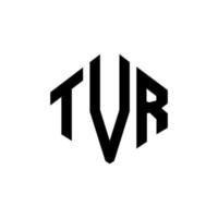 tvr letter logo-ontwerp met veelhoekvorm. tvr veelhoek en kubusvorm logo-ontwerp. tvr zeshoek vector logo sjabloon witte en zwarte kleuren. tvr-monogram, bedrijfs- en onroerendgoedlogo.