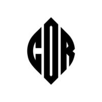 cor cirkel letter logo ontwerp met cirkel en ellipsvorm. cor ellipsletters met typografische stijl. de drie initialen vormen een cirkellogo. cor cirkel embleem abstracte monogram brief mark vector. vector