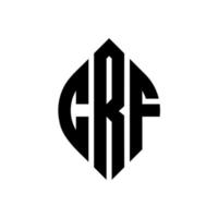 crf cirkel letter logo ontwerp met cirkel en ellipsvorm. crf ellipsletters met typografische stijl. de drie initialen vormen een cirkellogo. crf cirkel embleem abstracte monogram brief mark vector. vector