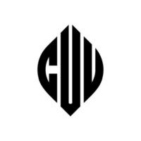 cuu cirkel letter logo ontwerp met cirkel en ellipsvorm. cuu ellipsletters met typografische stijl. de drie initialen vormen een cirkellogo. cuu cirkel embleem abstracte monogram brief mark vector. vector