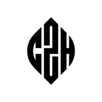 czh cirkel letter logo ontwerp met cirkel en ellipsvorm. czh ellipsletters met typografische stijl. de drie initialen vormen een cirkellogo. czh cirkel embleem abstracte monogram brief mark vector. vector