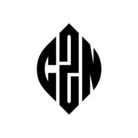 czn cirkel letter logo ontwerp met cirkel en ellipsvorm. czn ellipsletters met typografische stijl. de drie initialen vormen een cirkellogo. czn cirkel embleem abstracte monogram brief mark vector. vector