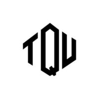 tqu letter logo-ontwerp met veelhoekvorm. tqu veelhoek en kubusvorm logo-ontwerp. tqu zeshoek vector logo sjabloon witte en zwarte kleuren. tqu monogram, business en onroerend goed logo.