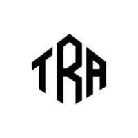 tra letter logo-ontwerp met veelhoekvorm. tra veelhoek en kubusvorm logo-ontwerp. tra zeshoek vector logo sjabloon witte en zwarte kleuren. tra monogram, business en onroerend goed logo.