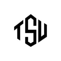 tsu letter logo-ontwerp met veelhoekvorm. tsu veelhoek en kubusvorm logo-ontwerp. tsu zeshoek vector logo sjabloon witte en zwarte kleuren. tsu monogram, business en onroerend goed logo.