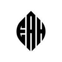 eax cirkel letter logo-ontwerp met cirkel en ellipsvorm. eax ellipsletters met typografische stijl. de drie initialen vormen een cirkellogo. eax cirkel embleem abstracte monogram brief mark vector. vector