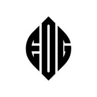 edg cirkel letter logo-ontwerp met cirkel en ellipsvorm. edge ellips letters met typografische stijl. de drie initialen vormen een cirkellogo. edge cirkel embleem abstracte monogram brief mark vector. vector