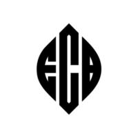 ecb cirkel letter logo ontwerp met cirkel en ellipsvorm. ecb ellipsletters met typografische stijl. de drie initialen vormen een cirkellogo. ecb cirkel embleem abstracte monogram brief mark vector. vector