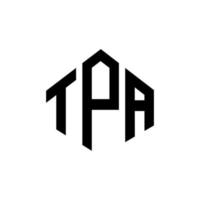 tpa letter logo-ontwerp met veelhoekvorm. tpa veelhoek en kubusvorm logo-ontwerp. tpa zeshoek vector logo sjabloon witte en zwarte kleuren. tpa-monogram, bedrijfs- en onroerendgoedlogo.