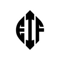 eif cirkel letter logo-ontwerp met cirkel en ellipsvorm. eif ellipsletters met typografische stijl. de drie initialen vormen een cirkellogo. eif cirkel embleem abstracte monogram brief mark vector. vector