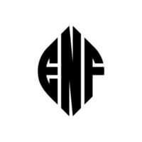 enf cirkel letter logo-ontwerp met cirkel en ellipsvorm. enf ellipsletters met typografische stijl. de drie initialen vormen een cirkellogo. enf cirkel embleem abstracte monogram brief mark vector. vector