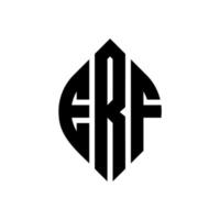 erf cirkel letter logo ontwerp met cirkel en ellipsvorm. erf ellipsletters met typografische stijl. de drie initialen vormen een cirkellogo. erf cirkel embleem abstracte monogram brief mark vector. vector