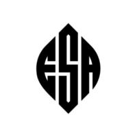 esa cirkel letter logo-ontwerp met cirkel en ellipsvorm. esa ellipsletters met typografische stijl. de drie initialen vormen een cirkellogo. esa cirkel embleem abstracte monogram brief mark vector. vector