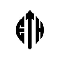 etx cirkel letter logo-ontwerp met cirkel en ellipsvorm. etx ellipsletters met typografische stijl. de drie initialen vormen een cirkellogo. etx cirkel embleem abstracte monogram brief mark vector. vector