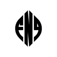 fnq cirkel letter logo-ontwerp met cirkel en ellipsvorm. fnq ellipsletters met typografische stijl. de drie initialen vormen een cirkellogo. fnq cirkel embleem abstracte monogram brief mark vector. vector