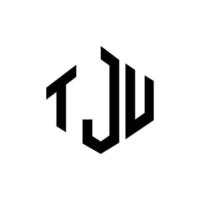 tju letter logo-ontwerp met veelhoekvorm. tju veelhoek en kubusvorm logo-ontwerp. tju zeshoek vector logo sjabloon witte en zwarte kleuren. tju monogram, business en onroerend goed logo.