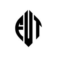 fvt cirkel letter logo ontwerp met cirkel en ellipsvorm. fvt ellipsletters met typografische stijl. de drie initialen vormen een cirkellogo. fvt cirkel embleem abstracte monogram brief mark vector. vector