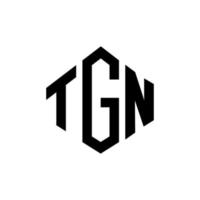 tgn letter logo-ontwerp met veelhoekvorm. tgn veelhoek en kubusvorm logo-ontwerp. tgn zeshoek vector logo sjabloon witte en zwarte kleuren. tgn-monogram, bedrijfs- en onroerendgoedlogo.