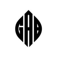 gab cirkel letter logo ontwerp met cirkel en ellipsvorm. gab ellips letters met typografische stijl. de drie initialen vormen een cirkellogo. gab cirkel embleem abstracte monogram brief mark vector. vector