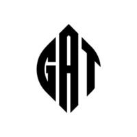 gat cirkel letter logo ontwerp met cirkel en ellipsvorm. gat ellipsletters met typografische stijl. de drie initialen vormen een cirkellogo. gat cirkel embleem abstracte monogram brief mark vector. vector