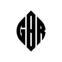 gbr cirkel letter logo ontwerp met cirkel en ellipsvorm. gbr ellipsletters met typografische stijl. de drie initialen vormen een cirkellogo. gbr cirkel embleem abstracte monogram brief mark vector. vector