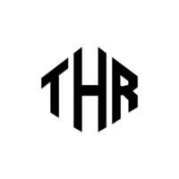 thr letter logo-ontwerp met veelhoekvorm. thr veelhoek en kubusvorm logo-ontwerp. thr zeshoek vector logo sjabloon witte en zwarte kleuren. thr monogram, business en onroerend goed logo.