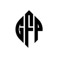 gfp cirkel letter logo ontwerp met cirkel en ellipsvorm. gfp-ellipsletters met typografische stijl. de drie initialen vormen een cirkellogo. gfp cirkel embleem abstracte monogram brief mark vector. vector