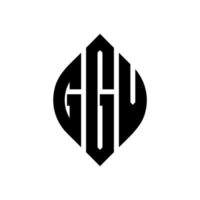 ggv cirkel letter logo ontwerp met cirkel en ellipsvorm. ggv ellipsletters met typografische stijl. de drie initialen vormen een cirkellogo. ggv cirkel embleem abstracte monogram brief mark vector. vector