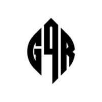 gqr cirkel letter logo ontwerp met cirkel en ellipsvorm. gqr ellipsletters met typografische stijl. de drie initialen vormen een cirkellogo. gqr cirkel embleem abstracte monogram brief mark vector. vector