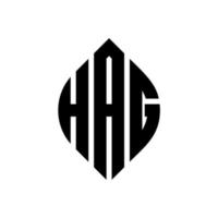 hag cirkel letter logo-ontwerp met cirkel en ellipsvorm. hag ellips letters met typografische stijl. de drie initialen vormen een cirkellogo. hag cirkel embleem abstracte monogram brief mark vector. vector