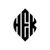 hek cirkel letter logo ontwerp met cirkel en ellipsvorm. hek ellipsletters met typografische stijl. de drie initialen vormen een cirkellogo. hek cirkel embleem abstracte monogram brief mark vector. vector