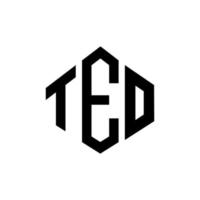 teo letter logo-ontwerp met veelhoekvorm. teo veelhoek en kubusvorm logo-ontwerp. teo zeshoek vector logo sjabloon witte en zwarte kleuren. teo-monogram, bedrijfs- en onroerendgoedlogo.