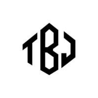 tbj letter logo-ontwerp met veelhoekvorm. tbj veelhoek en kubusvorm logo-ontwerp. tbj zeshoek vector logo sjabloon witte en zwarte kleuren. tbj-monogram, bedrijfs- en onroerendgoedlogo.