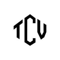 tcv letter logo-ontwerp met veelhoekvorm. tcv veelhoek en kubusvorm logo-ontwerp. tcv zeshoek vector logo sjabloon witte en zwarte kleuren. tcv-monogram, bedrijfs- en onroerendgoedlogo.