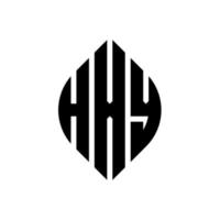 hxy cirkel letter logo-ontwerp met cirkel en ellipsvorm. hxy ellipsletters met typografische stijl. de drie initialen vormen een cirkellogo. hxy cirkel embleem abstracte monogram brief mark vector. vector