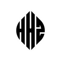hxz cirkel letter logo-ontwerp met cirkel en ellipsvorm. hxz ellipsletters met typografische stijl. de drie initialen vormen een cirkellogo. hxz cirkel embleem abstracte monogram brief mark vector. vector