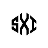 sxi letter logo-ontwerp met veelhoekvorm. sxi veelhoek en kubusvorm logo-ontwerp. sxi zeshoek vector logo sjabloon witte en zwarte kleuren. sxi-monogram, bedrijfs- en onroerendgoedlogo.