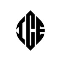 ijs cirkel letter logo ontwerp met cirkel en ellipsvorm. ijs ellips letters met typografische stijl. de drie initialen vormen een cirkellogo. ijs cirkel embleem abstracte monogram brief mark vector. vector